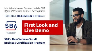 First Look amp Live Demo SBA Veteran Small Business Certification Program [upl. by Dutchman181]