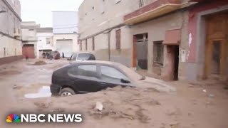 Rivers of mud in Valencia region as Spain experiences deadly flash flooding [upl. by Esinned240]