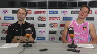 Petteri Koponen and Sam Mennenga press conference vs Brisbane Bullets  Round 1 NBL25 [upl. by Eimrej]