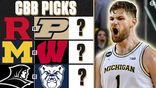 Sunday College Basketball Picks Rutgers at Purdue Michigan at Wisconsin and MORE  CBS Sports HQ [upl. by Annanhoj]