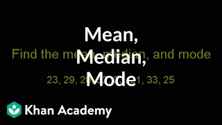 Finding mean median and mode  Descriptive statistics  Probability and Statistics  Khan Academy [upl. by Aydni]