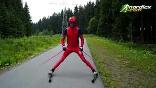 roller skiing technique classic  Skiroller Technik klassik braking  bremsen [upl. by Abra]