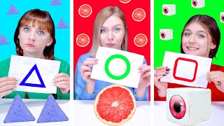 ASMR Big Medium Small Geometric Food Challenge  Mukbang By LiLiBu [upl. by Bouton]