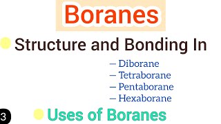 Boranes structure and bonding in B2H6 B4H10 B5H9 and B6H10  Uses of boranes  simplified [upl. by Notyarb]