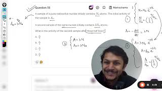 A sample of a pure radioactive nuclide initially contains N0​ atoms The initial activity of the s [upl. by Ahsieken]