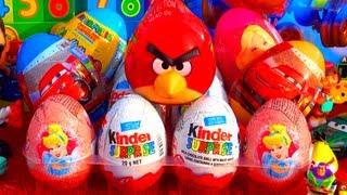 13 Toy Surprise Eggs Cars Kinder Surprise Angry Birds Disney Princess Barbie Super Mario Bros Easter [upl. by Mushro892]