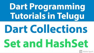 41  Dart Collections  Set and HashSet  Dart Programming Tutorials for flutter in telugu [upl. by Doti]