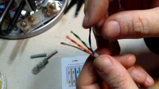 124 How to install an RJ45 connector on a CAT5 Ethernet network Patch Cable  DIY Repair [upl. by Anilecram]