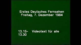 ARD 06 12 1984 Tagesschau und Sendeschluß [upl. by Sorazal317]