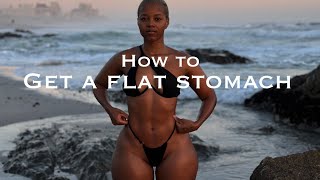 HOW TO GET A FLAT STOMACH amp SMALL WAIST  My 3 Pro Tips [upl. by Sisxela]