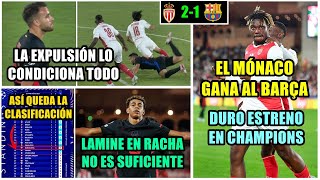 EL BARÇA CAE 21 ANTE EL MÓNACO EXPULSIÓN CONDICIONA TODO  CON LAMINE NO ES SUFICIENTE  CHAMPIONS [upl. by Loring373]