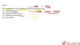 The coagulation of the lyophobic sols can be carried out by [upl. by Fleta]