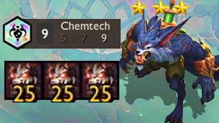 GIANT DOG ⭐⭐⭐ 3 Titan Warwick 3 star  9 Chemtech  TFT Set 6 [upl. by Sirahc716]