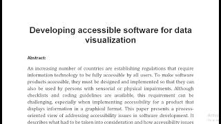 Developing accessible software for data visualization [upl. by Timothea]