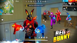 FREEFIRE 🔥quot Red Bunny quot Solo vs Squad Mp40  Scar III 🎯 24 Kills Total  Garena free fire freefire [upl. by Rehtse]