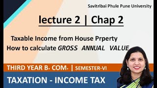 How to calculate GROSS ANNUAL VALUE  Income from House Property TYBCom Sem 6 Chapter 2 [upl. by Anekam]