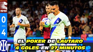 El POKER de GOLES de LAUTARO MARTÍNEZ  SALERNITANA 04 INTER 20232024 HD [upl. by Yliah124]