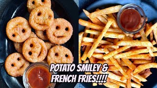 Crispy Treats Duo How to Make Potato Smiley amp French Fries PotatoSmiley FrenchFries SnackRecipe [upl. by Aekim630]