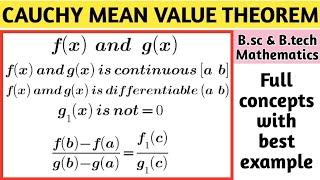 Cauchys mean value theorem  bsc mathematics  engineering mathematics  calculus [upl. by Riggall]