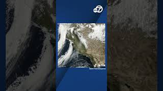 Satellite images show potentially recordbreaking CA snow season [upl. by Danyelle877]