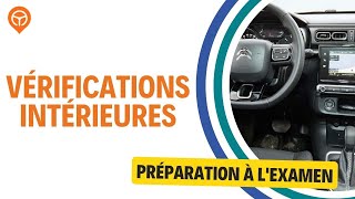 Examen de permis de conduire Questions Vérifications intérieures 2024 [upl. by Nate]