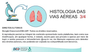 HISTOLOGIA DAS VIAS AÉREAS 34 [upl. by Lovett]