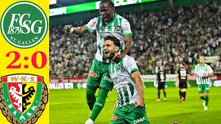 Highlights St Gallen vs Slask Wroclaw  20  Europa Conference leaque Qualifying  Goals result [upl. by Enomsed904]