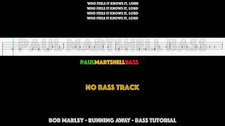 Running Away  Bob Marley  Bass Tutorial No Bass Track [upl. by Aliam]