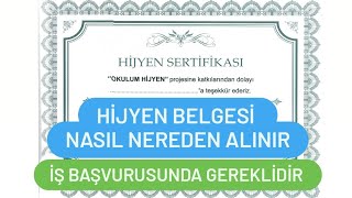 Hijyen Belgesi Nasıl Alınır  Temizlik Hijyen Sertifikası Nasıl Alınır [upl. by Ahmar548]