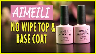 AIMEILI Gel Nail Polish Review  No Wipe Top and Base Coat [upl. by Lachish456]