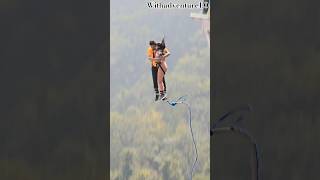 Bungee in rishikesh couple jump 😲bungeejumping bungee shortsfeed shortvideo shorts short fun [upl. by Swenson]