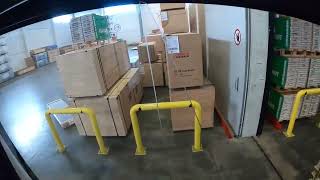 Unloading trailer with damaged goods POV E50 Forklift from Linde [upl. by Damiano]