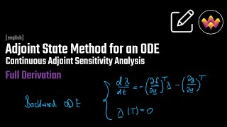 Adjoint State Method for an ODE  Adjoint Sensitivity Analysis [upl. by Yrrep]