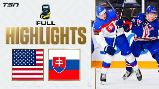 Slovakia vs USA FULL HIGHLIGHTS  2024 World Juniors [upl. by Nyladnek]