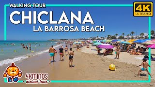 CHICLANA  La Barrosa  4K UHD  Walking Virtual Tour Spain 2023 [upl. by Ammej848]