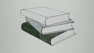 How to Draw a Stack of Books Step by Step [upl. by Shuping]