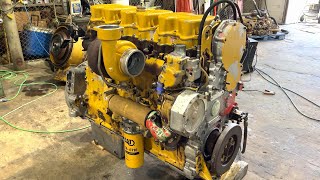 Converting a Caterpillar 3406E Diesel Engine to a Different Application and Test Running It [upl. by Haynor]