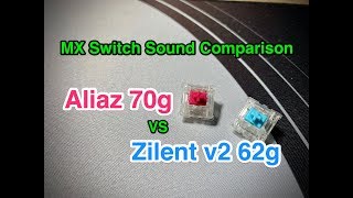 Aliaz 70g vs Zilent v2 62g keyboard switch sound test on KBD67 [upl. by Onibag274]