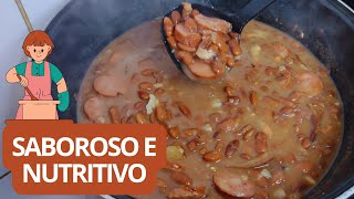 COMO PREPARAR FEIJÃO MANTEIGA COM LINGUIÇA E BACON [upl. by Carlen]