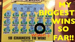 MY BIGGEST AND BEST WINS SO FAR playing California Lottery Scratchers  Updated September 26th 2016 [upl. by Mcmurry]