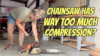 Chainsaw Extremely HARD To Pull Check This Simple Fix Stihl MS280 [upl. by Veljkov508]