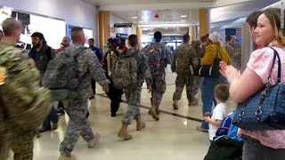 Military Troops walks into Airport  And This happens ❤ 🎵hotvocals [upl. by Adni953]