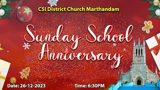 🔴🅻🅸🆅🅴  🎄Sunday School Anniversary  CSI MTM  261220223🎄 [upl. by Romelda]