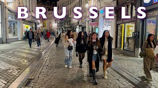 BRUSSELS Belgium Saturday Nightlife  Brussels Night Walking Tour  The BEST Night Hotspots 🇧🇪 [upl. by Yazbak680]