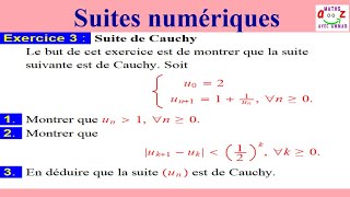 Suites de Cauchy Exercice corrigé Analyse 1 [upl. by Airitac]