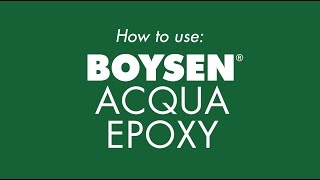 How to use BOYSEN Acqua Epoxy [upl. by Nitsud]