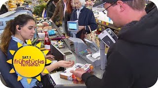 An welcher Supermarktkasse gehts am schnellsten  SAT1 Frühstücksfernsehen  TV [upl. by Andriana]