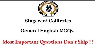 Singareni Collieries Jobs Model Questions  General English VidyaTv3 singareni singarenijobs [upl. by Ecaroh867]