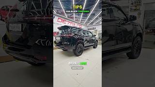 Tips for black Fortuner customizing with black PPF and glossy cladding shorts motorik [upl. by Ytissahc284]