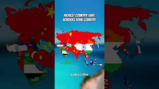 The richest country that borders your country asia mapping geography map fyp shorts [upl. by Egas]